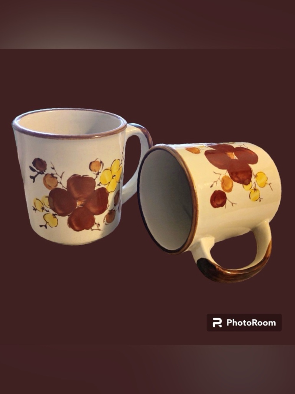 Pair 2 VTG 70’s/80’s Stonecrest Tropicana Mugs Floral Xlent Condition Grannycore